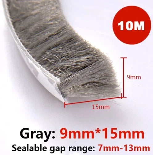 Window Brush Seal Strip Self Adhesive Weather Stripping Door Sweep 10Meters