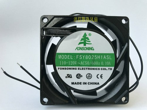 1 PCS FONSONING Fan FSY8025H1ASL 110-120V~AC50/60Hz 0.10A 8025 8CM 2 Wire