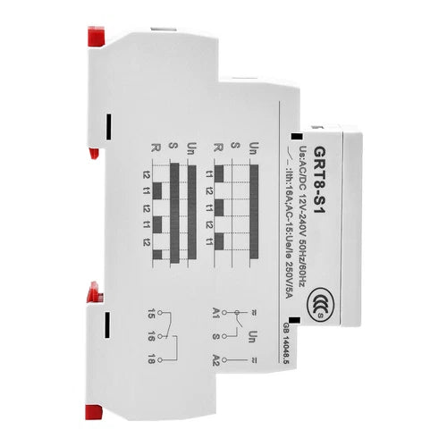 Mini Asymmetric Cycle Timer ON/Off Repeat Cycle Time Relay AC/DC12-240V GRT8-S1