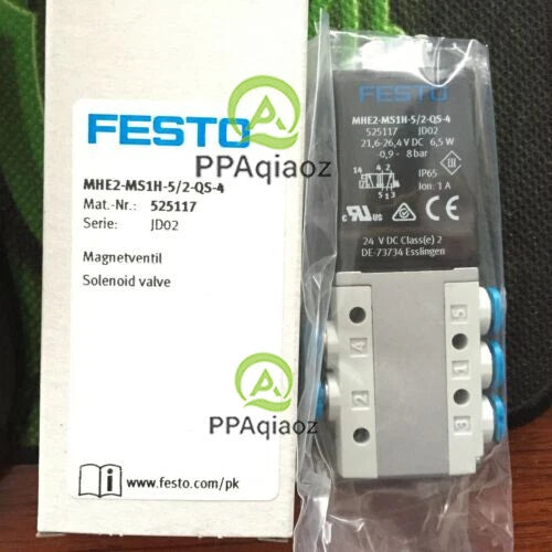 1PC  FESTO MHE2-MS1H-5/2-QS-4 525117 Solenoid Valve MHE2MS1H52QS4