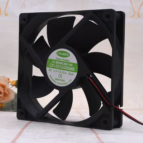 1 PCS COLORFUL Fan CF-1212025MB DC 12V 0.28A 12025 12cm 2 wire cooling fan