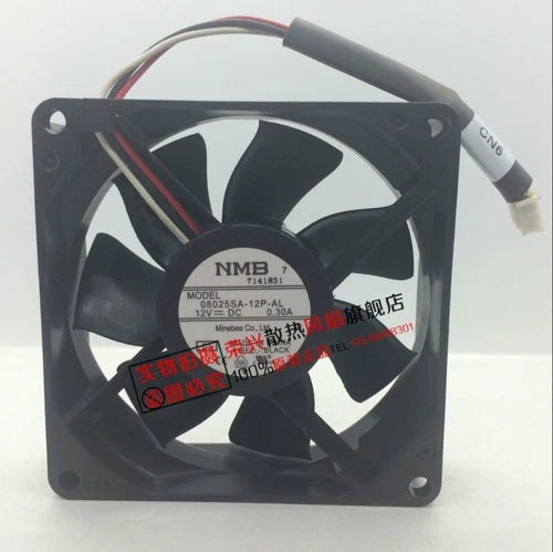 1pc Silent Cooling Fan 12V 0.30A 80*25mm 3pin 08025SA-12P-AL