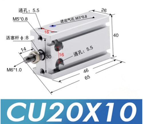 1pc CU20*10D Multi position installation of cylinder SMC style