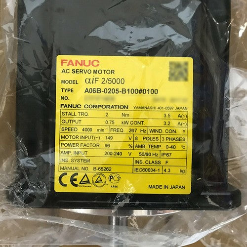 For Fanuc A06B-0205-B100#0100  AC Servo Motor Free Shipping