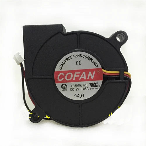 1PC 3-wire chassis turbine cooling fan  FB5015L12B 5015 5CM DC12V 0.08A