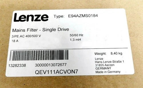 1 PC E94AZMS0184  LENZE E94AZMS0184 Mains Filter Single Drive