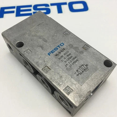 One Festo VL-5-1/4 9199 Pneumatic Control Valve Free Shipping
