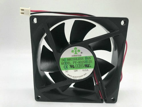 PY-8025H12S 8CM DC12V 0.21A 80*80*25MM 2Pin Cooling Fan