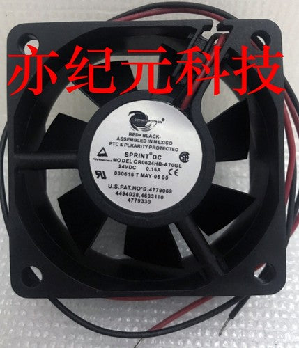 1 PCS COMAIR Fan CR0624HB-A70GL DC 24V 0.15A 6025 6CM 2 WIRE cooling fan