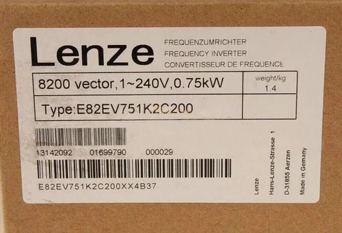 E82EV751K2C200 IPC  Sealed Lenze E82EV751_2C200 Inverter E82EV751K2C200