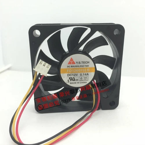 1 pcs   Fan  DC 12V 0.14A 3 Pin FD126015LB 6015 6CM