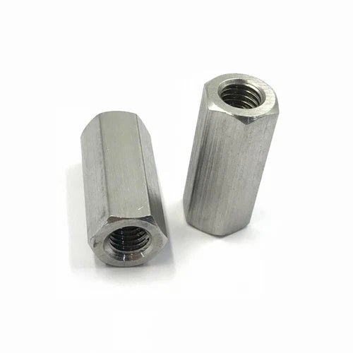 2pcs  304 Stainless Steel M8 x 1.0 Long Rod Coupling Hex Nut