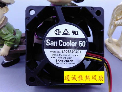1PC  3-wire inverter Fan   60 24V 0.13A 9A0624G401 6cm 6025