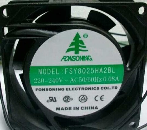 1 PCS FONSONNG Fan FSY8025HA2BL AC 220V 0.08A 8CM 2 wire