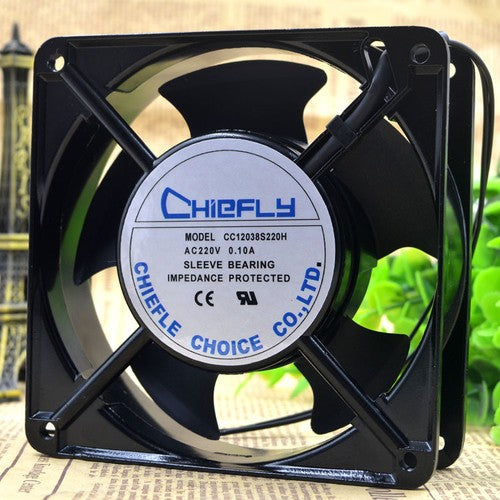 1 pcs CHIEFLY Fan CC12038S220H AC 220V 0.10A 120*120*38MM 2 Wire