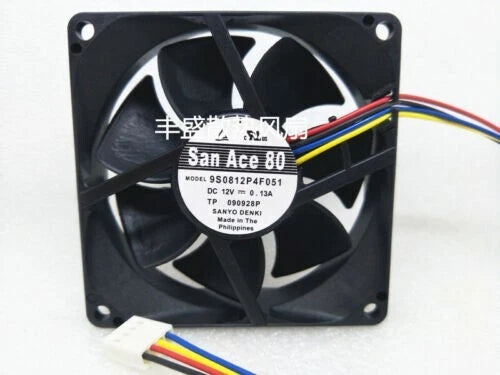1PC 4-wire PWM cooling fan    San Ace 80 9S0812P4F051 12V 0.13A 8CM 8025
