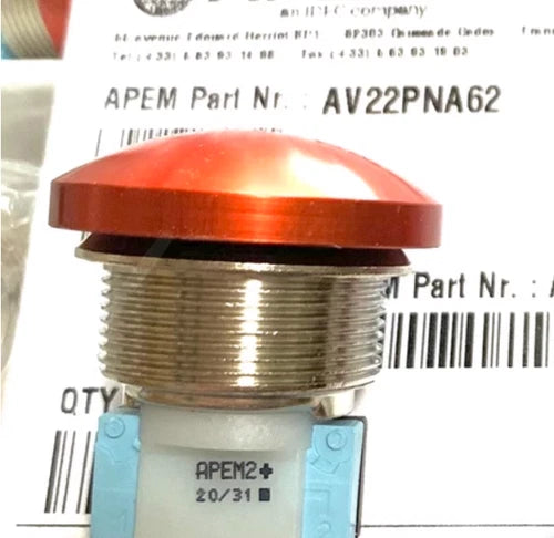 1PC FIT FOR AV22PNA62 Round 3-Pin Pushbutton Switch Red Single Pole Double Throw