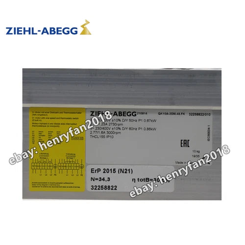 Ziehl-abegg QK10A-2DM.48.FK 210914 Cooling Fan 3~ 230/400V 0.67KW Cross Flow Fan
