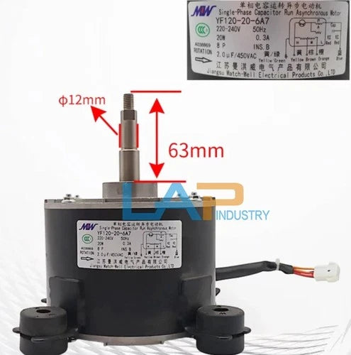 1PCS  YF120-20-6A7 Air conditioning motor 220-240V 50Hz 20W 0.3A 8P