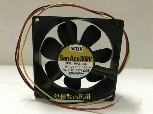 1 PCS SANYO Fan 9WP0812H401 DC 12V 0.13A 8CM 80*80*25mm 3 wire