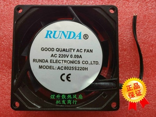 1 PCS RUNDA Fan AC8025S220H AC220V 0.09A 8CM 80*25MM 2 wire cooling fan