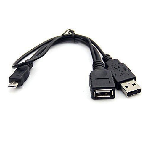 2x Powered Micro USB Host OTG Cable With USB for Phone Mobile HDD Data Transfer