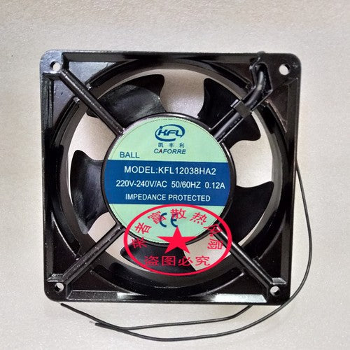 1 PCS KFL CAFORRE AXIAL FAN KFL12038HA2 AC 220-240V 0.12A 12038 12CM 2 Wire