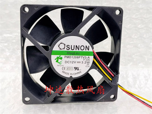 1 PCS SUNON Fan PMD1208PTV3-A F.GN DC12V 3.2W 8025 8CM 3 pin cooling fan