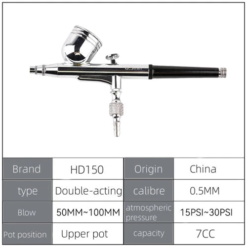 1X Spray Airbrush Nail Art Paint Tattoo Tool Set Dual Action Gravity Feed 0.5mm