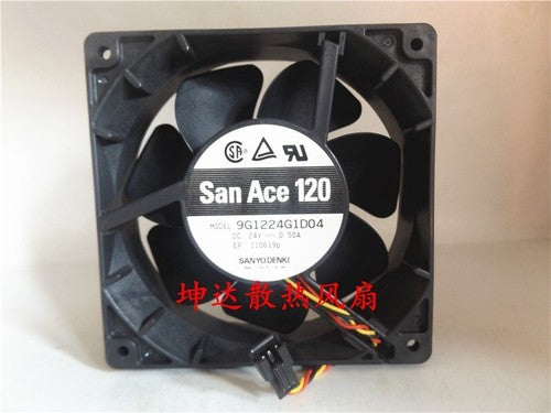 1 PCS SANYO Fan 9G1224G1D04 DC24V 0.50A 120*120*38MM 3-wire inverter fan