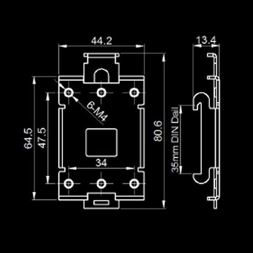 5pcs Small SSR solid state relay 35mm rail mounting frame R99-12 DIN buckle