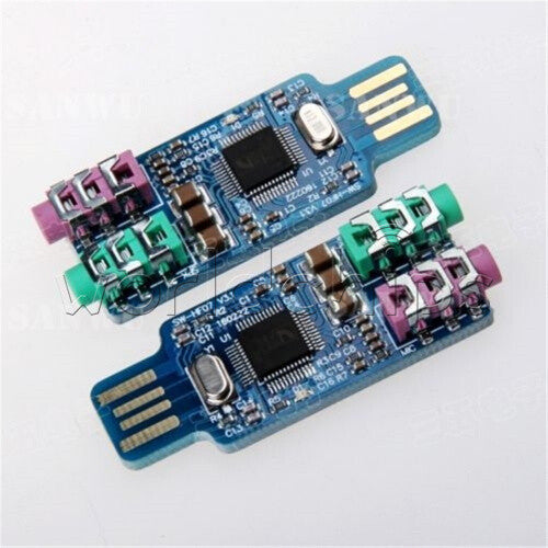 10PCS CM108 USB Drive Free Sound Card Laptop Computer External Sound Card Module