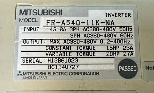 FR-A540-11K-NA  MITSUBISHI FRA54011KNA Inverter