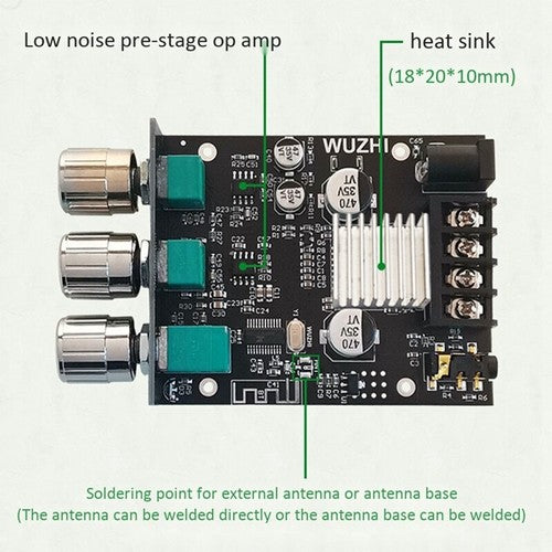 ZK-502MT Bluetooth-compatible 5.0 Subwoofer Amplifier Board 2.0 Channel Bass AMP