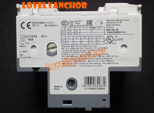 1PC Circuit Breaker Manual Motor Starter MS116-10 6.3-10A