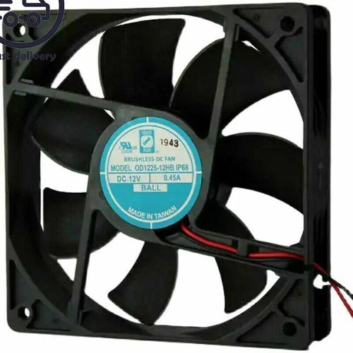 1pcs Ball Bearing Cooling Fan  OD1225-12HBIP68 120X120X25 12V 0.450A