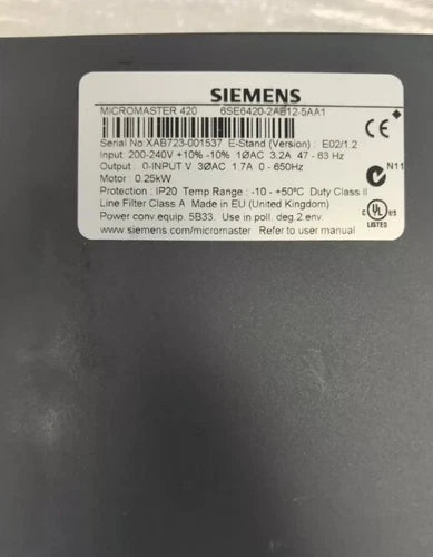 1PCS   6SE6 420-2AB12-5AA1  6SE6420-2AB12-5AA1