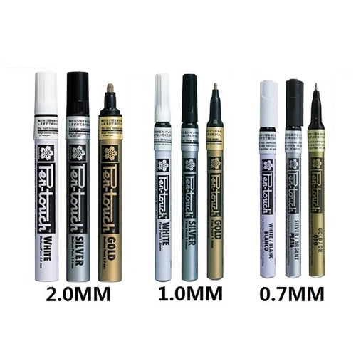 3Pcs for Pen-touch Paint MarkerFine Point 0.7/1/2mm DrawingNote Signature