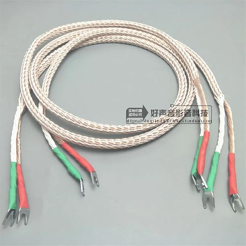 1pair FOR  Main Speaker cable Rhodium-plated Y plug 1.5M 3M 12TC 8N