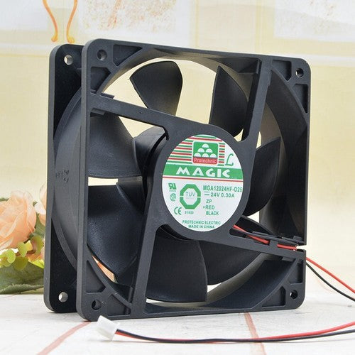 1 PCS MAGIC Fan MGA12024HF-O25 DC24V 0.30A 12025 12cm 2 wire cooling fan
