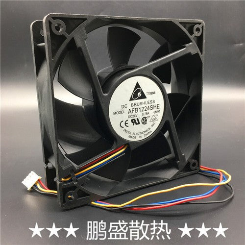 1 pcs DELTA Fan AFB1224SHE 24V 0.75A 12038 12CM 4 pin Inverter cooling fan