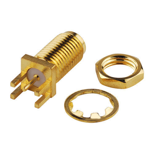 100 Pcs SMA Female Jack Nut Edge Mount PC Board PCB Receptacle Adapter Connector