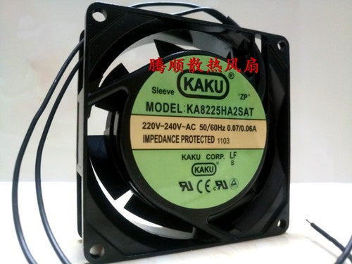 1 PCS KAKU Fan KA8225HA2SAT AC 220-240V 0.07/0.06A 8025 8CM 2 WIRE