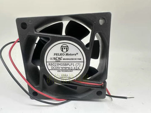 1 PCS PELKO Motors Fan R6025M05BPLP1 (7) DC5V 6025 6CM 2 wire double ball
