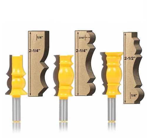 1PC/3PCS 1/2" Shank  Set Crown Molding Router Bit Beautiful Architectural Edge