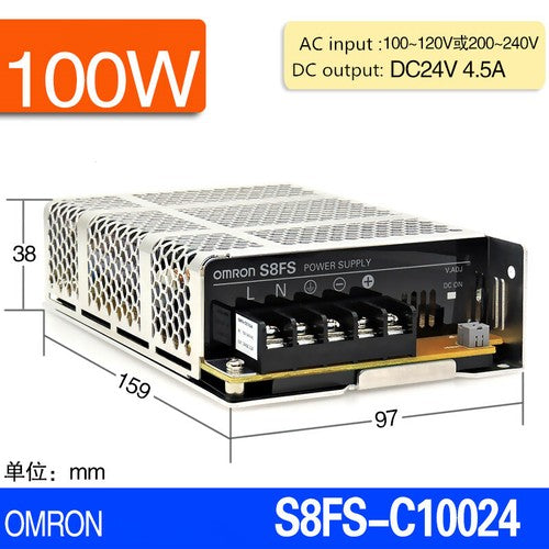 Omron 100-120/200240VAC S8JC-Z switch power supply S8FS-C10024 100W 24VDC 4.5A