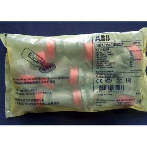 10pc  Red button indicator CL2-523R 230V