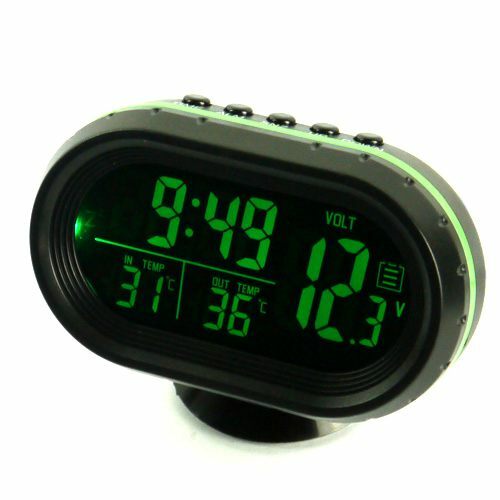 3in1 Car Digital LED Clock Voltmeter Thermometer 12V-24V Battery Voltage Monitor