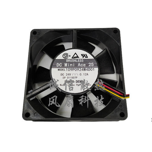 1 pcs SANYO Fan 109P0924W4D01 DC 24V 0.12A 9cm 9025 3 wire cooling fan