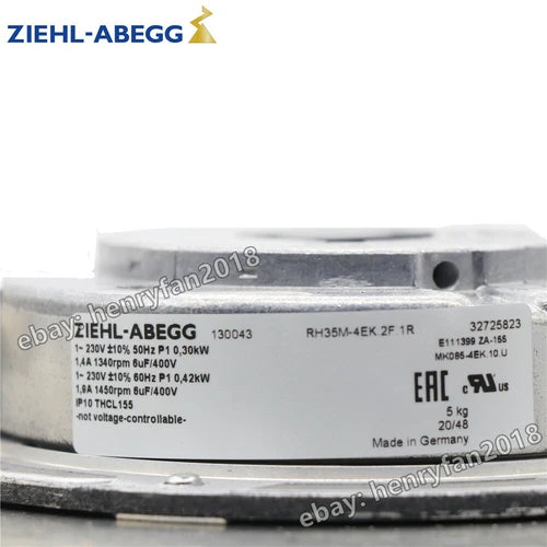 Ziehl-abegg RH35M-4EK.2F.1R Centrifugal Fan AC 230V For ABB Inverter ACS800